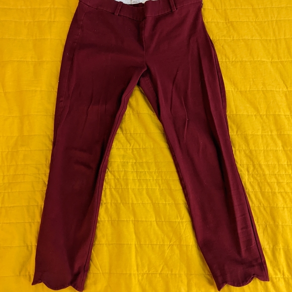 J. Crew Scalloped Hem Ankle Pants - Picture 1 of 4